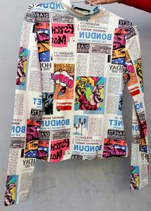 Newspaper 🗞️ Printed Shien Top Full Sleeves