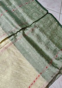 Light and Dark Green Contrast Saree