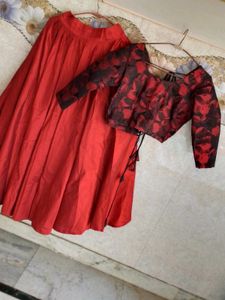 Red Skirt &amp; Blouse Set