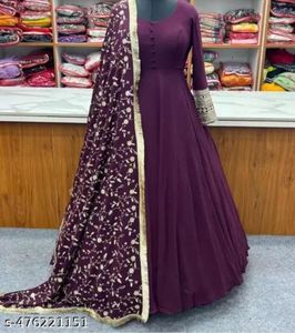 Elegant Ethnic Gown with Dupatta
