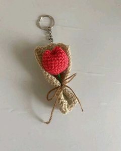 Crochet Flower Bouquet Keychain