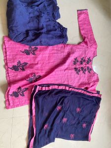 Pink & Blue Kurta Set