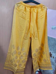 Yellow Printed Palazzos (BL)