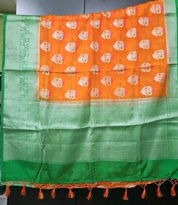 Orange Banarasi Saree