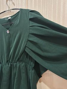 Kaftaan Green Flutter Sleeve Top