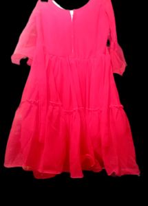 Red Embroidered Party Dress