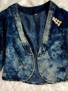 Blue denim shrug ❤️