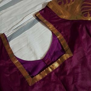 Burgundy &amp; Gold Sari Blouse