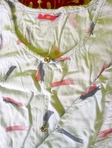 Cotton Blend Top Sky Gray Color