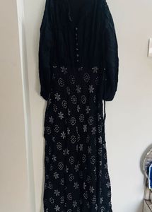 Black floral printed Maxi gown