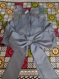 Grey Top with Bell Sleeves