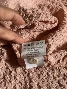 Peach Textured Crop Top