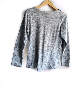Woollen Animal Print High Low Western Top