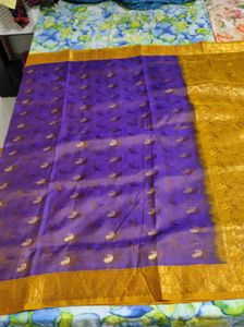 Purple &amp; Gold Kanchipuram Silk Saree