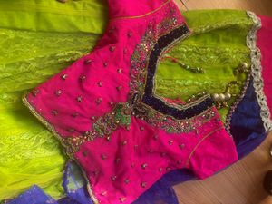 Saree With Lehanga Set