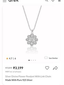 GIVA Real S925 Silver Pendant+Chain