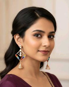 Colorful Beaded Dangle Earrings