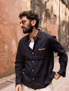 Black Dobby Handmade Resort Shirt By Akaar Taro