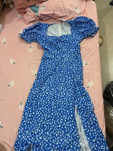 Blue Floral Mini Dress