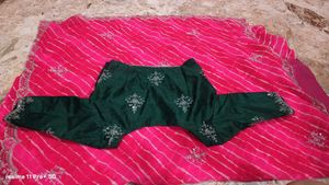 Elegant Pink Striped Saree