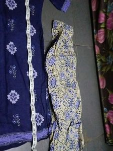 Navy Blue Printed Kurti Set