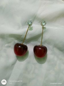 Cherry fruit classic drop earrings