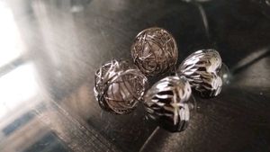Silver Heart Round Spiral Earings