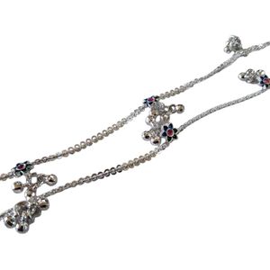 Silver Anklets with Charm Details