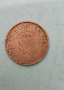 1940 Quarter Anna India Coin George VI