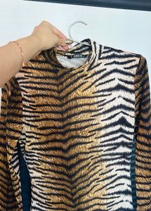 shein thumb-hole dress!  Tiger Print Bodycon Mini