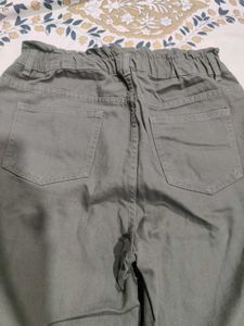 Olive Green High-Waisted Pants