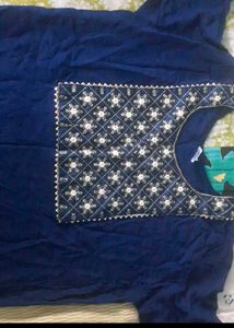 Blue Working Kurta