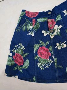 Denim Skirt With Front Buttons