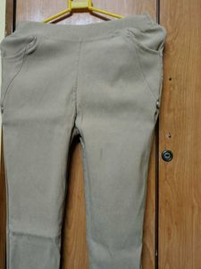Beige Stretch Pants