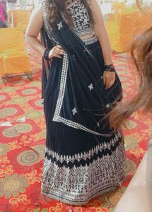 Blue Embellished Lehenga Set