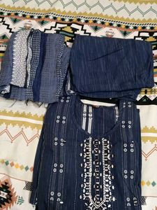 Blue Printed Kurta Set