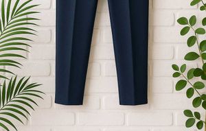 Navy Blue Cropped Trousers