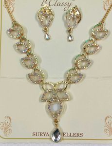 Price Drop Golden Necklace With Multicolour Stone