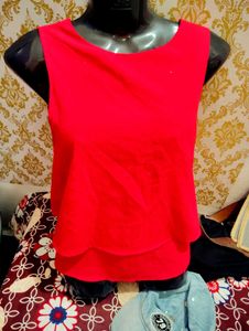 Red Sleeveless Top Two Layer Size Issues