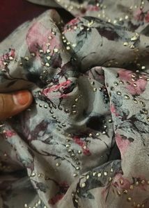 Beautiful Mukesh Work Fabric