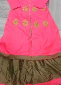 Graceful Pink and Gold Embroidered Ethnic Gown
