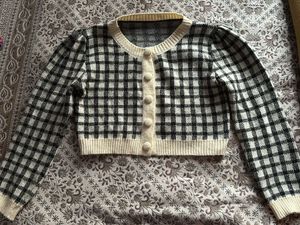 Chic Checkered Cardigan