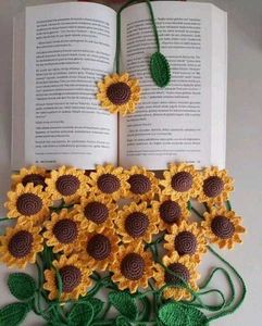 Crochet Sunflower Book Marker