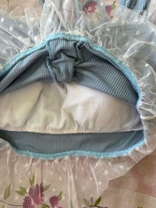 Blue Ruffle Corset Crop Top