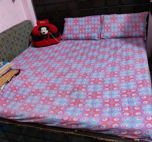 Bed sheet with two pillows cover