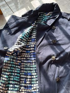Navy Blue Double-Breasted Coat