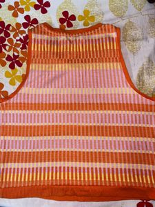 Orange Striped Tank Top