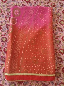 Red Bandhani Saree