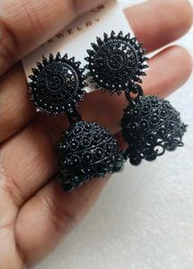 Black Jhumka Earrings