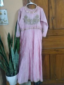 Pink Embellished Anarkali Dress